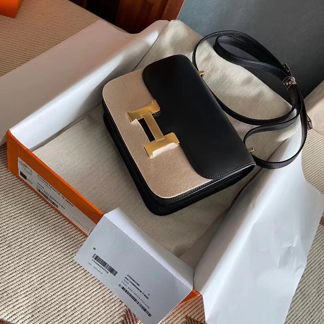 Qatar Al Jumaliyah HM Constance 18cm Box calfskin CC89 Noir GHW