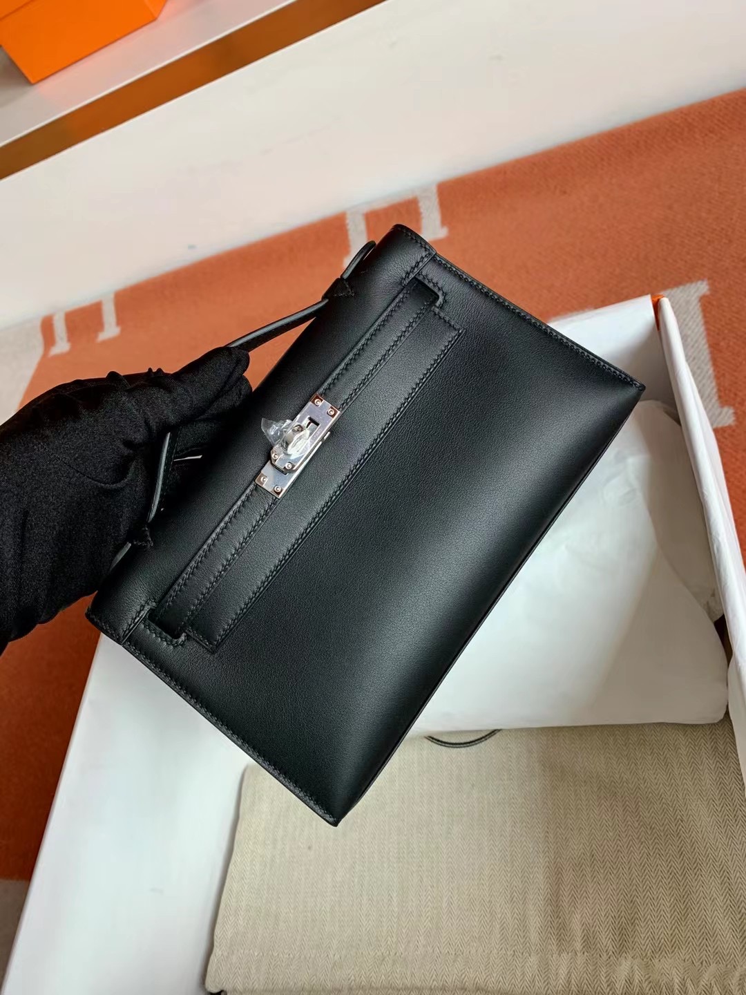 Dubai HM MiniKL Pochette Swift calfskin 89 Noir