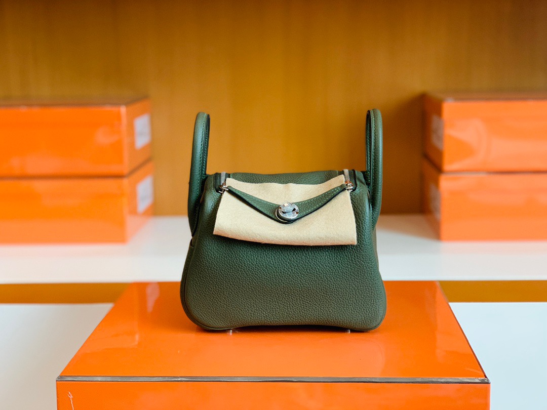 HM琳迪包LD Mini Bag V6 丛林绿 TC taurillon Clemence全手工蜜蜡线缝制