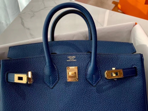 VIP一级品 BK25cm togo 皮 7A Bleu Thalassa 湖海蓝/金扣 手工缝制 臻品鉴赏