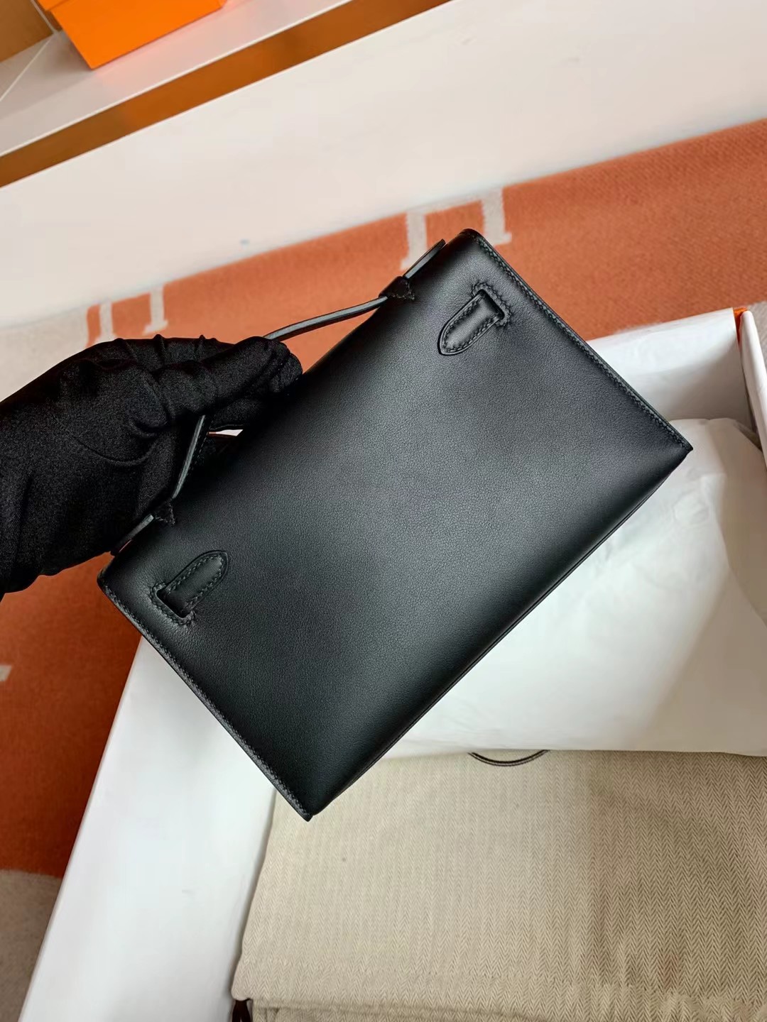 Dubai HM MiniKL Pochette Swift calfskin 89 Noir