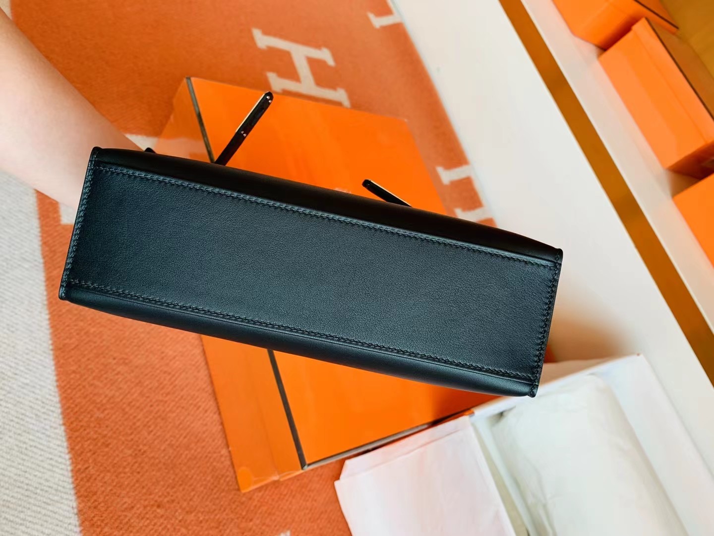 Dubai HM MiniKL Pochette Swift calfskin 89 Noir