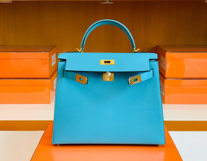 HM kl handmade vip 现货 K28cm P3 Bleu Du Nord 北风蓝 Epsom皮 金扣