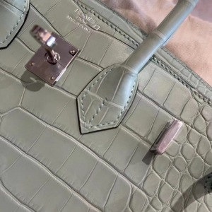 Vancouver Canada HM BK 25cm 6U Vert Dfau 薄荷绿 Matte Alligator Crocodile