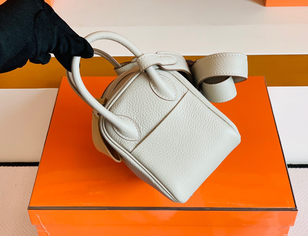 现货 Mini LD 19cm 珍珠灰 TC皮 银扣 Y刻