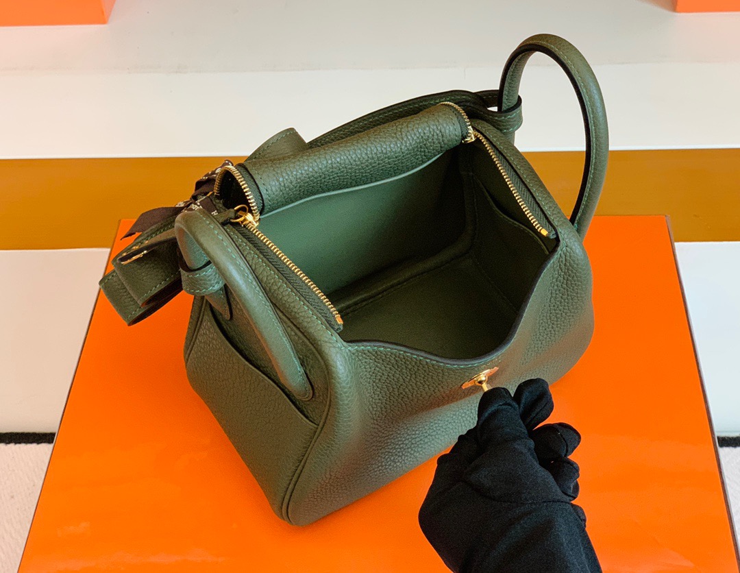 HM琳迪包LD Mini Bag V6 丛林绿 TC taurillon Clemence全手工蜜蜡线缝制