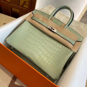 Vancouver Canada HM BK 25cm 6U Vert Dfau 薄荷绿 Matte Alligator Crocodile
