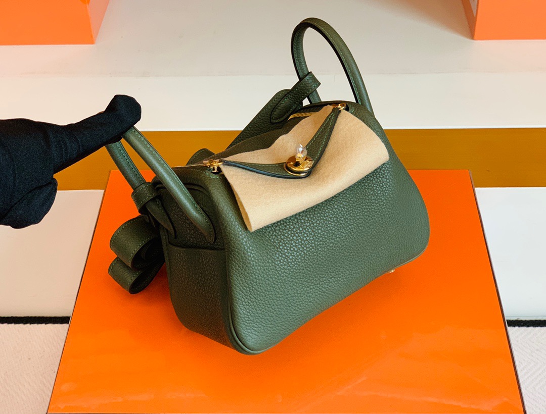 HM琳迪包LD Mini Bag V6 丛林绿 TC taurillon Clemence全手工蜜蜡线缝制