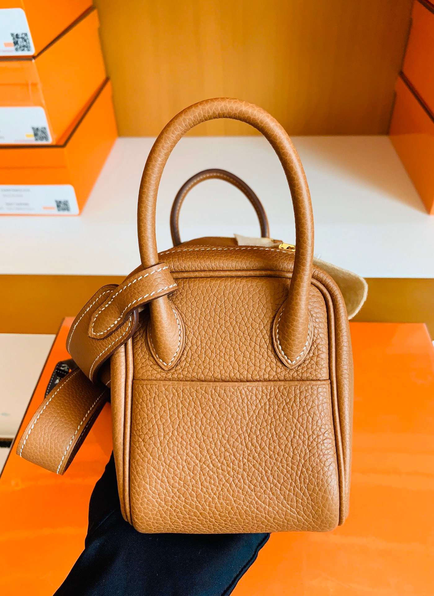 爱马仕女包 MINI ld 琳迪包 尺寸19cm HM Mini LD CK37金棕色 Gold