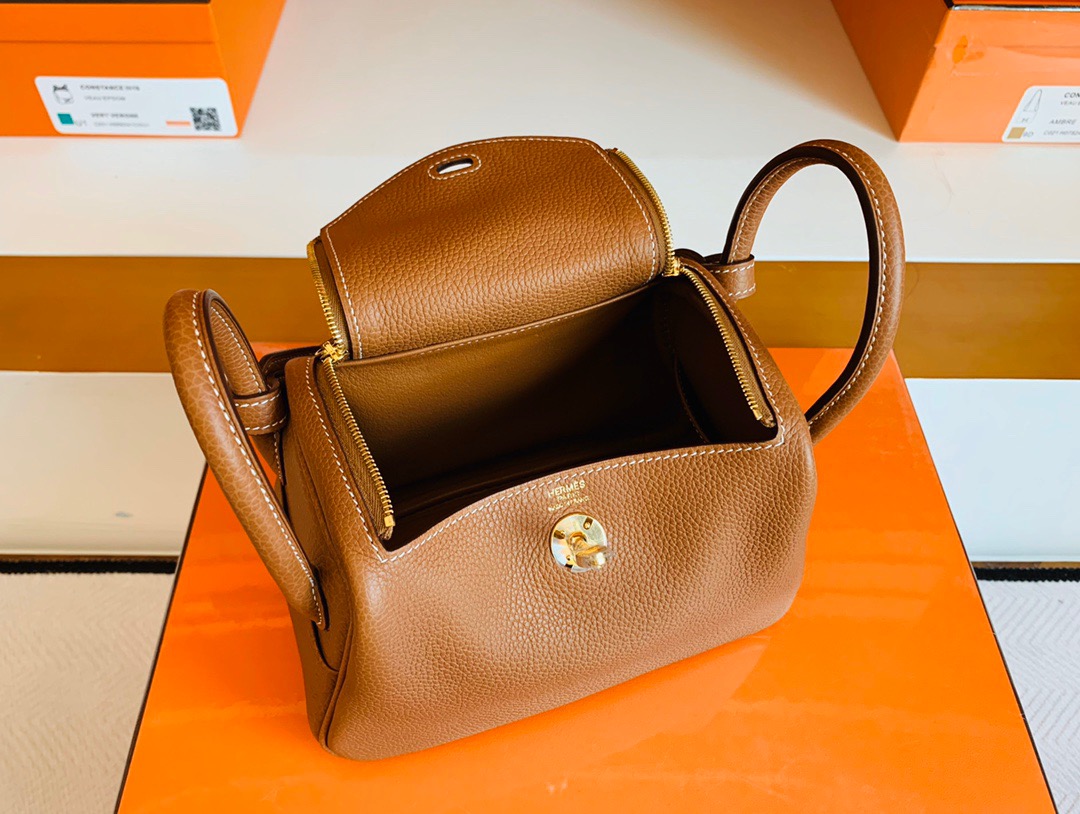 爱马仕女包 MINI ld 琳迪包 尺寸19cm HM Mini LD CK37金棕色 Gold