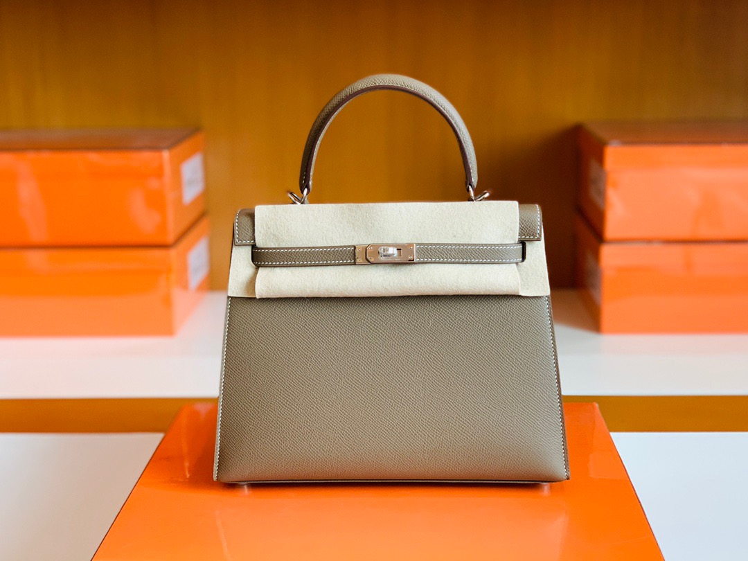 Kuwait shop HM KL25cm 大象灰 Etoupe Epsom皮 银扣 Y刻