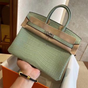Vancouver Canada HM BK 25cm 6U Vert Dfau 薄荷绿 Matte Alligator Crocodile