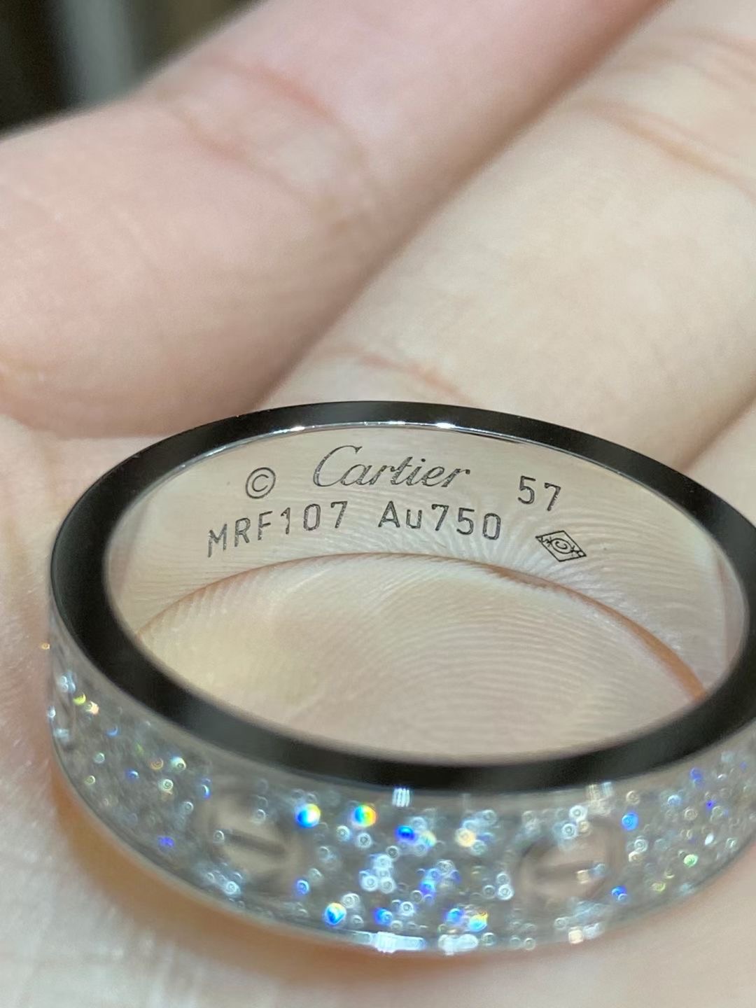 CARTIER LOVE RING IN 18K WHITE GOLD WITH DIAMONDS