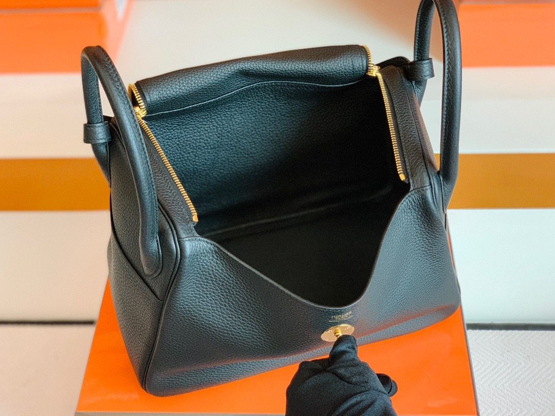 HM LD 30 taurillon Clemence bag 黑色noir CK89 金扣金属