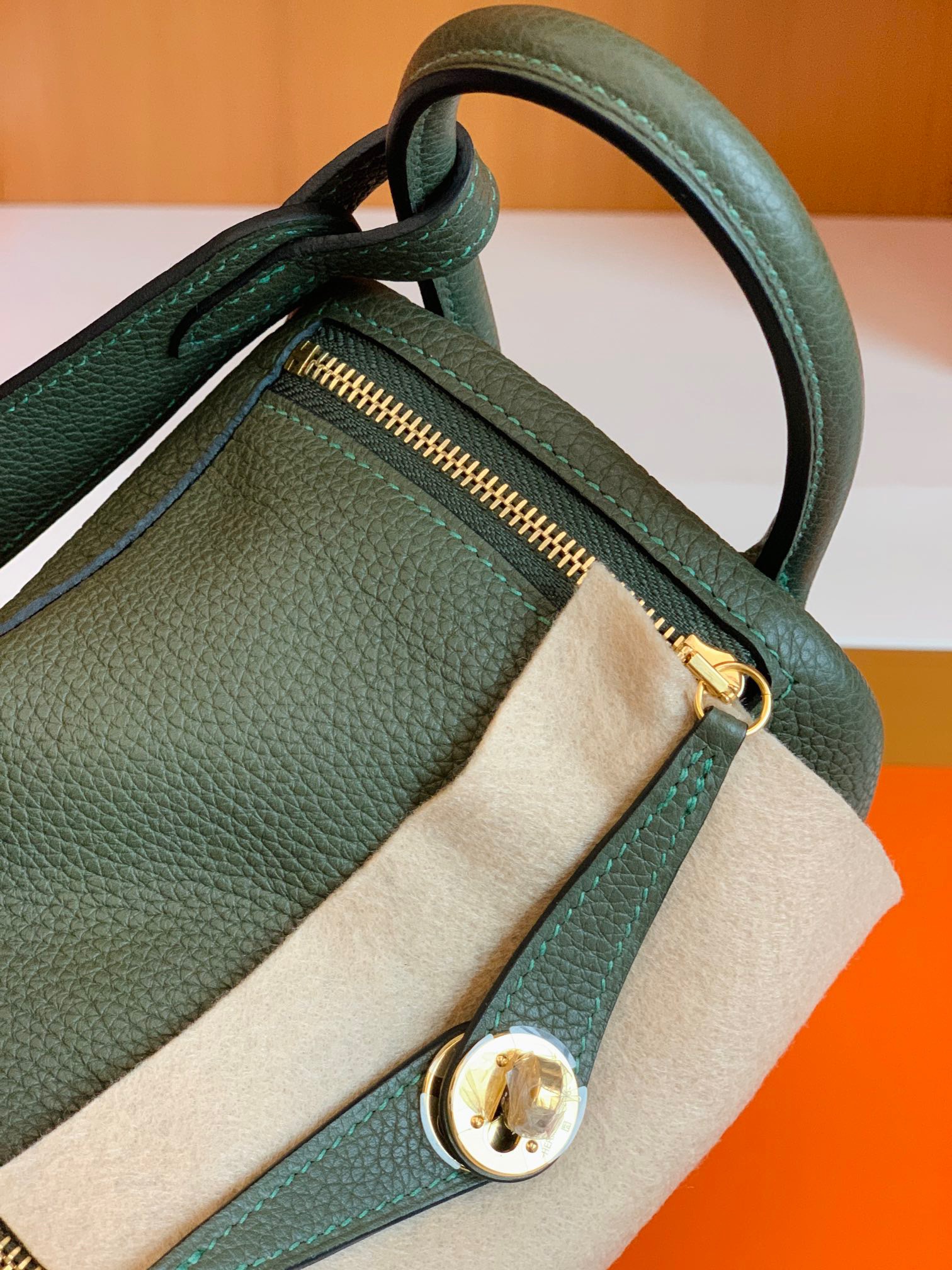 HM琳迪包LD Mini Bag V6 丛林绿 TC taurillon Clemence全手工蜜蜡线缝制