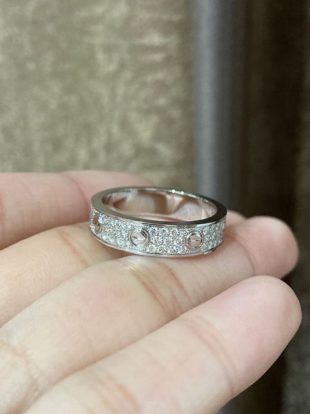 CARTIER LOVE RING IN 18K WHITE GOLD WITH DIAMONDS