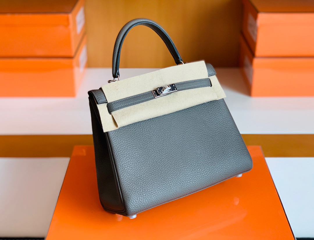 Dubai shop KL 25cm 8F锡器灰 Etain Togo皮 银扣 Y刻