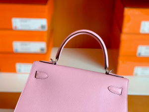 Hong Kong Bags HM kl 仙女包KL 28cm X9锦葵紫 MauvsSyleestre，新粉色，Epsom皮 银扣！