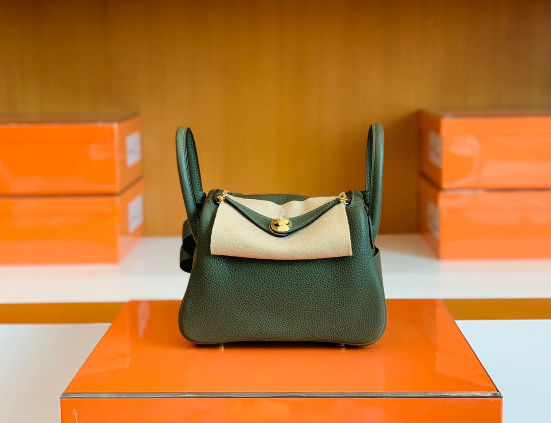 HM琳迪包LD Mini Bag V6 丛林绿 TC taurillon Clemence全手工蜜蜡线缝制