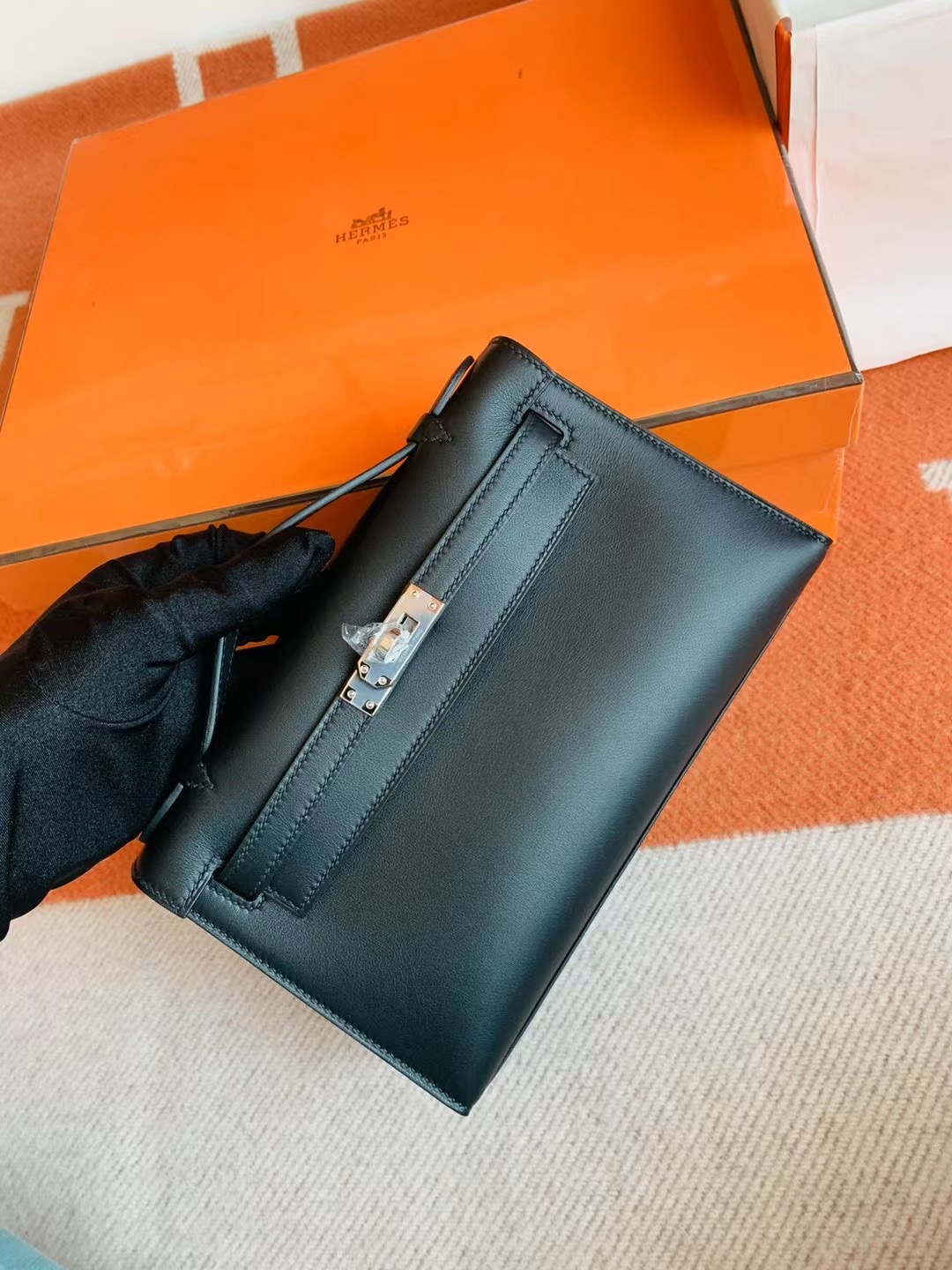 Dubai HM MiniKL Pochette Swift calfskin 89 Noir