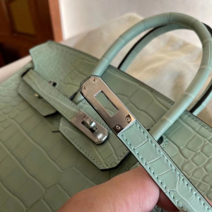 Vancouver Canada HM BK 25cm 6U Vert Dfau 薄荷绿 Matte Alligator Crocodile