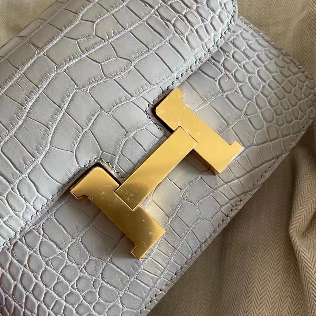 Saudi Arabia Riyadh HM Constance 19cm 80 Gris Perle Matte alligator crocodile