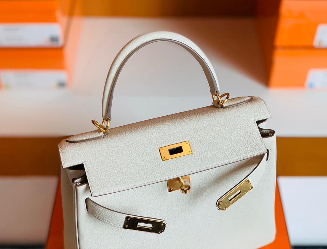 Kuwait HM KL 28cm 10 Craie 奶昔白 Togo leather