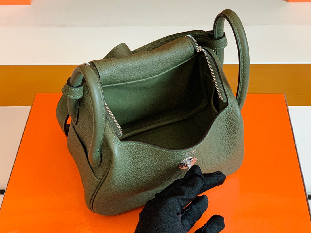 HM琳迪包LD Mini Bag V6 丛林绿 TC taurillon Clemence全手工蜜蜡线缝制