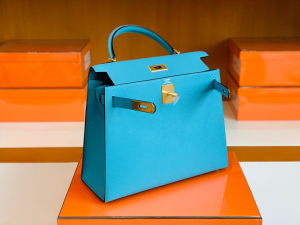 HM kl handmade vip 现货 K28cm P3 Bleu Du Nord 北风蓝 Epsom皮 金扣