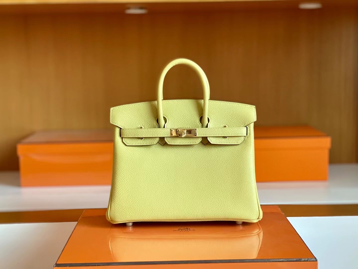 Qatar Doha HM BK 25cm Togo 1Z jaune poussin 小鸡黄 金扣