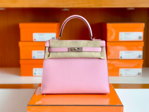 Hong Kong Bags HM kl 仙女包KL 28cm X9锦葵紫 MauvsSyleestre，新粉色，Epsom皮 银扣！