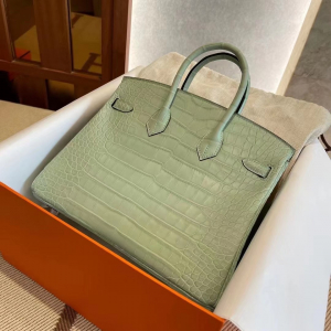 Vancouver Canada HM BK 25cm 6U Vert Dfau 薄荷绿 Matte Alligator Crocodile