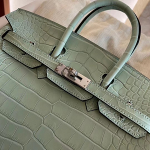 Vancouver Canada HM BK 25cm 6U Vert Dfau 薄荷绿 Matte Alligator Crocodile