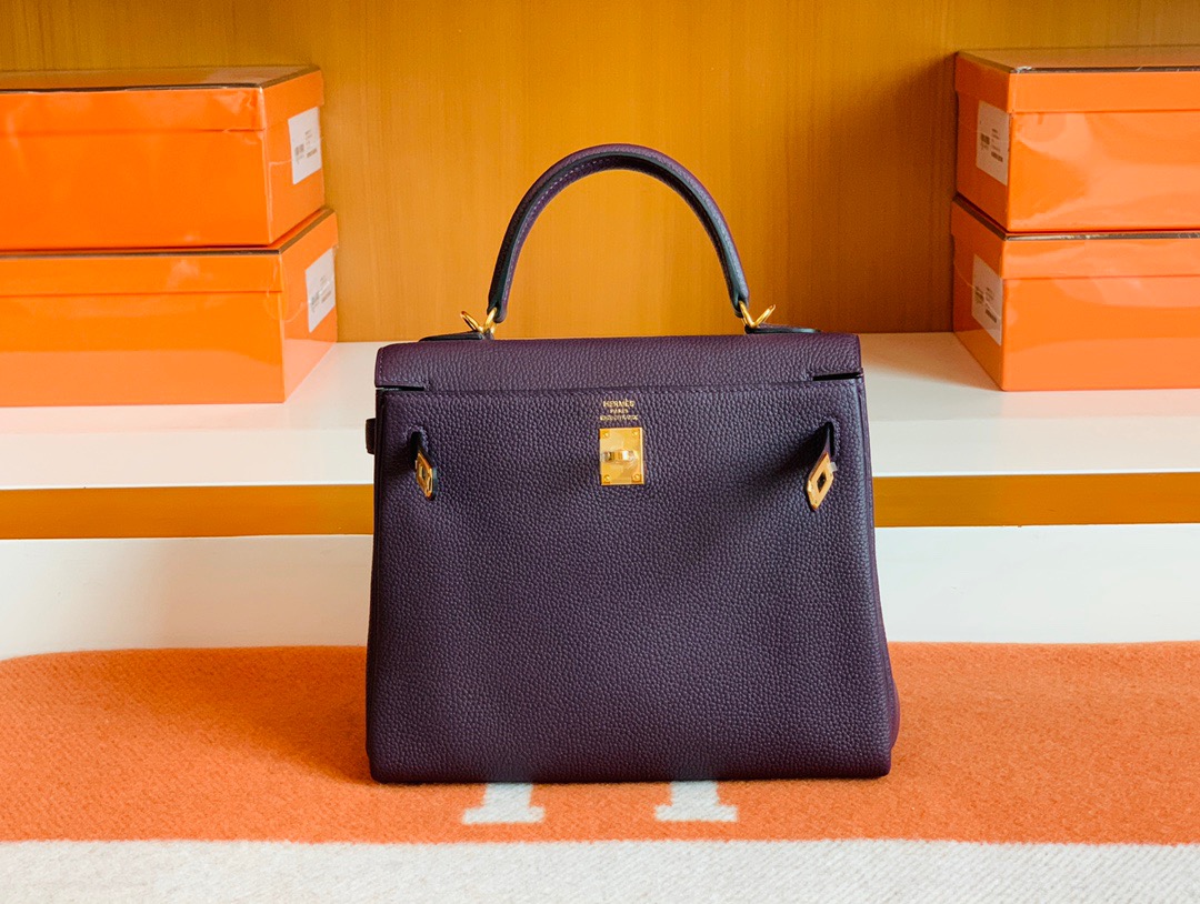 爱马仕Togo小牛皮 HM kl 25cm Togo leather 59 raisin 葡萄紫