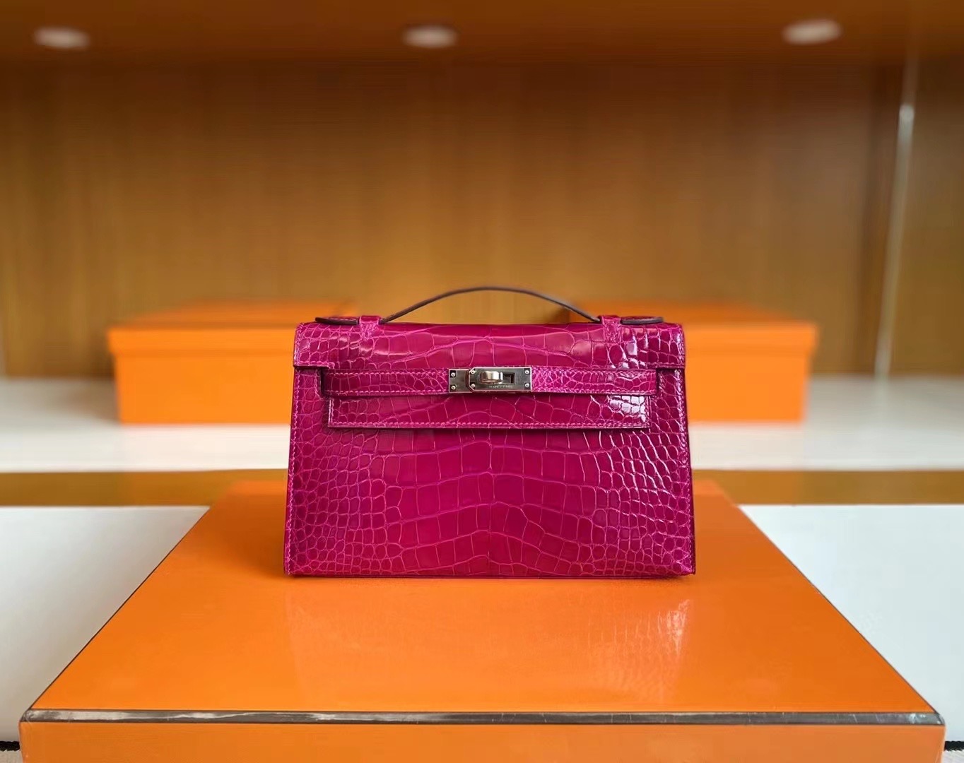 Expo 2020 Dubai HM mini kl pochette 一代 j5天方夜谭紫 rose sheherazade 亮面鳄鱼