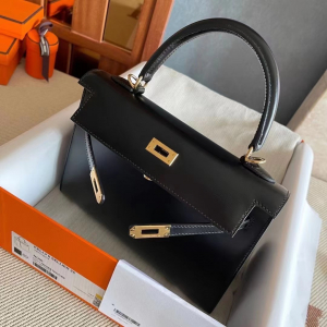 HM kl 25cm black box leather