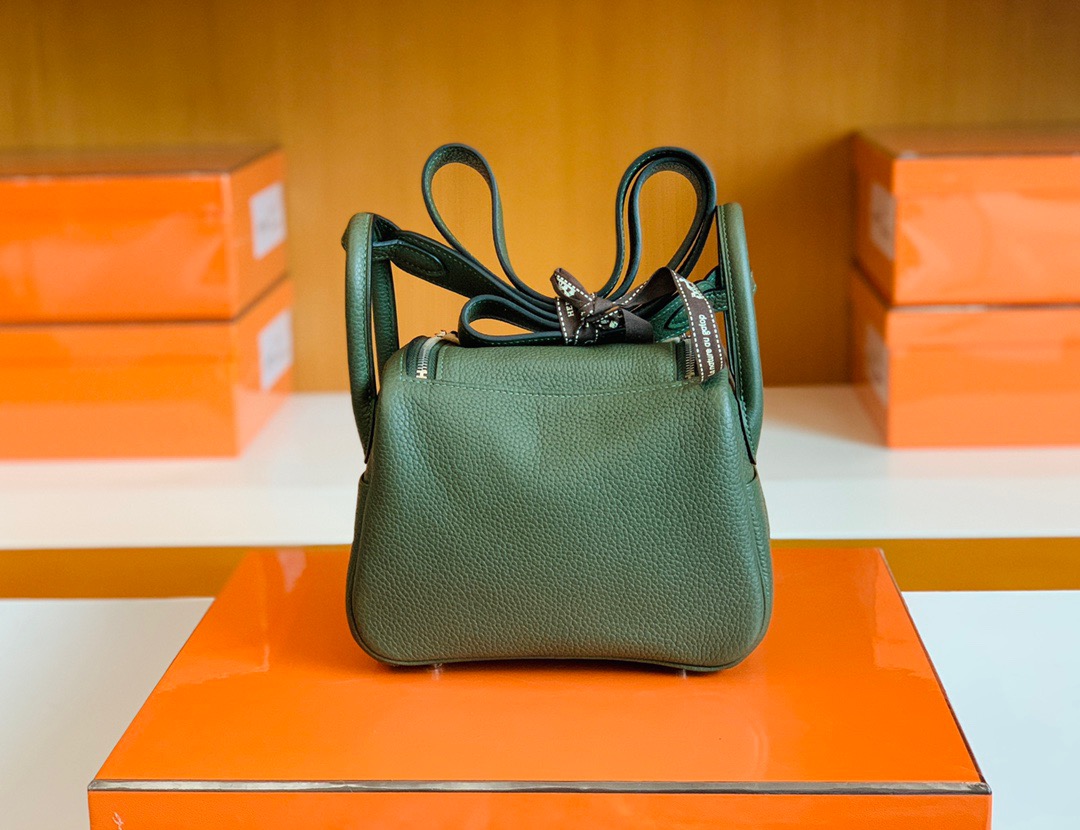 HM琳迪包LD Mini Bag V6 丛林绿 TC taurillon Clemence全手工蜜蜡线缝制