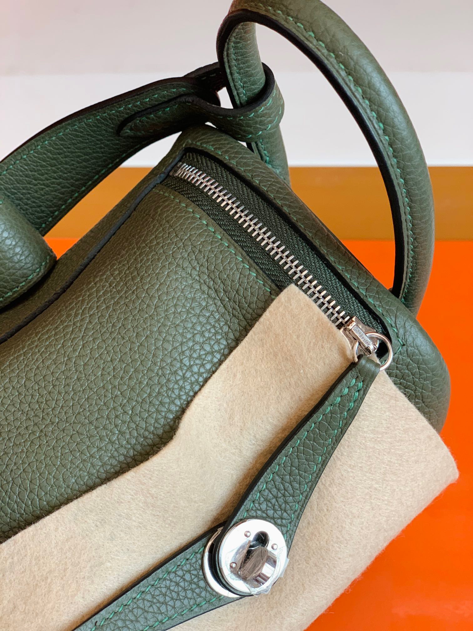 HM琳迪包LD Mini Bag V6 丛林绿 TC taurillon Clemence全手工蜜蜡线缝制