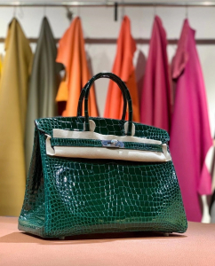 HM crocodile leather 100%法国原装正品鳄鱼皮 法国GC皮厂，野生湾鳄bk35 6Q翡翠绿 银扣
