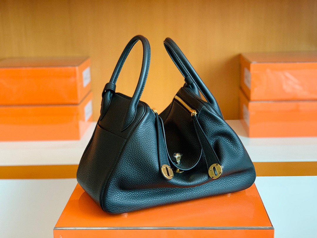 HM LD 30 taurillon Clemence bag 黑色noir CK89 金扣金属