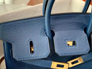 VIP一级品 BK25cm togo 皮 7A Bleu Thalassa 湖海蓝/金扣 手工缝制 臻品鉴赏