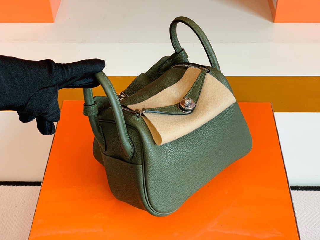 HM琳迪包LD Mini Bag V6 丛林绿 TC taurillon Clemence全手工蜜蜡线缝制