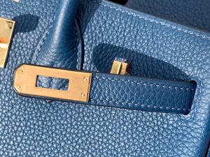 VIP一级品 BK25cm togo 皮 7A Bleu Thalassa 湖海蓝/金扣 手工缝制 臻品鉴赏