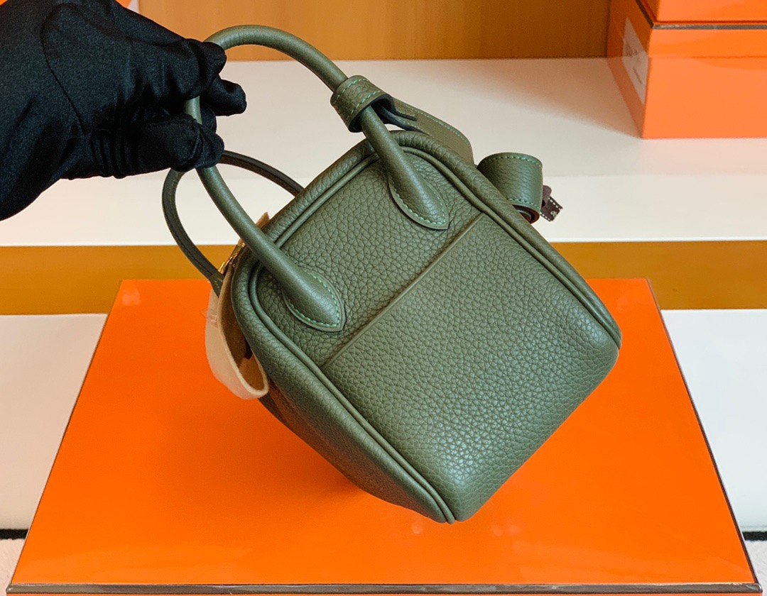 HM琳迪包LD Mini Bag V6 丛林绿 TC taurillon Clemence全手工蜜蜡线缝制