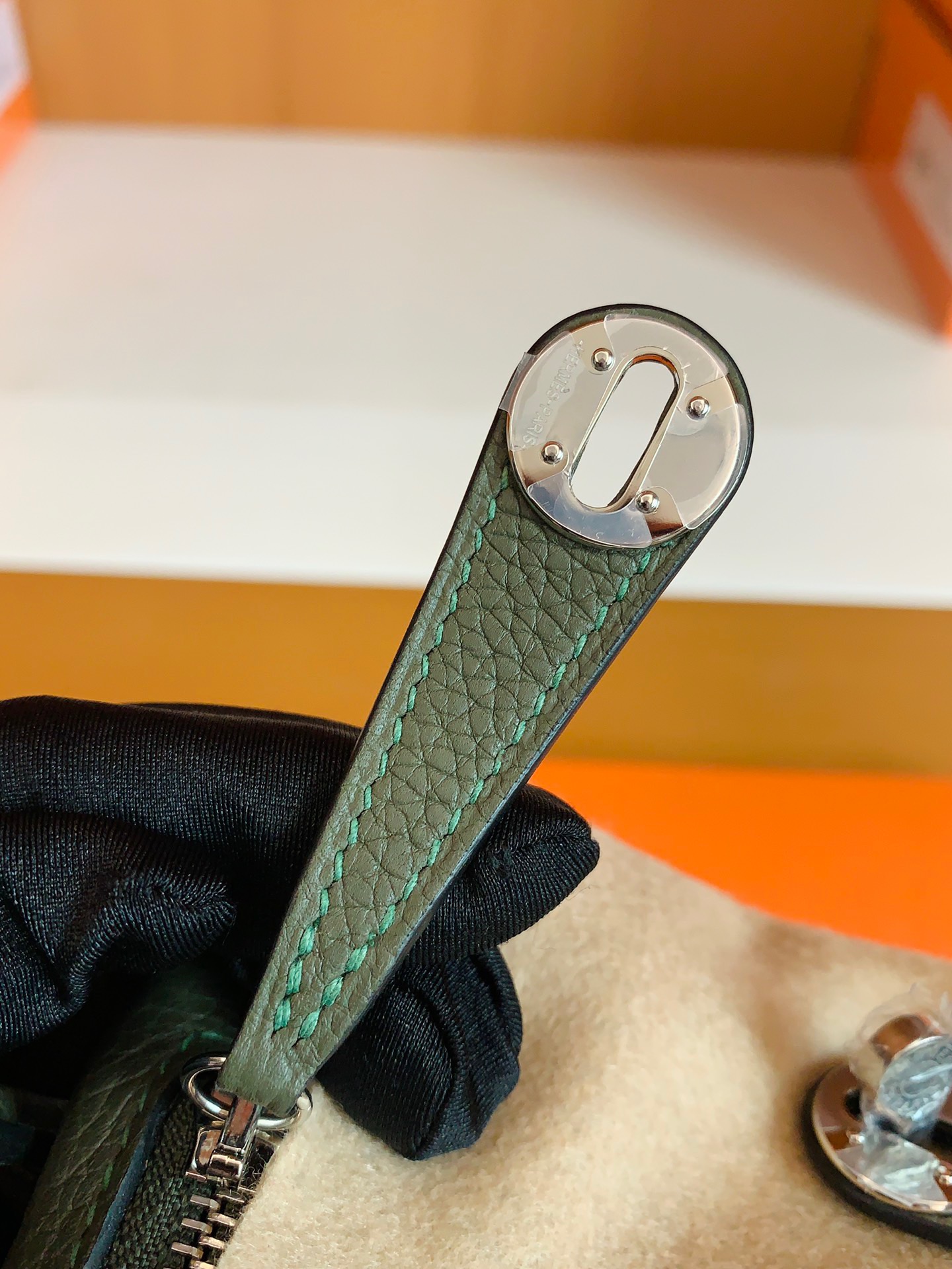 HM琳迪包LD Mini Bag V6 丛林绿 TC taurillon Clemence全手工蜜蜡线缝制