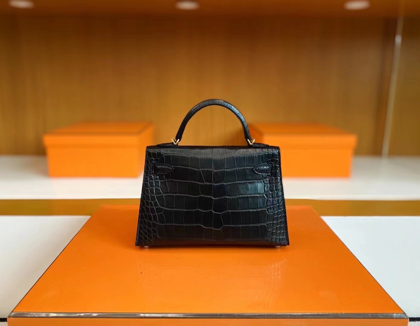 HM KL Mini II 2代 89 Noir Matte Alligator Crocodile