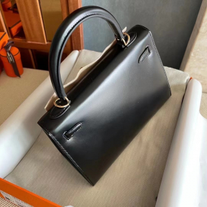 HM kl 25cm black box leather