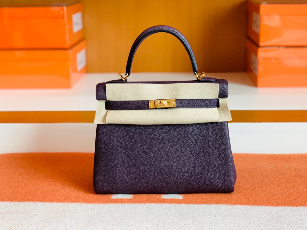 爱马仕Togo小牛皮 HM kl 25cm Togo leather 59 raisin 葡萄紫