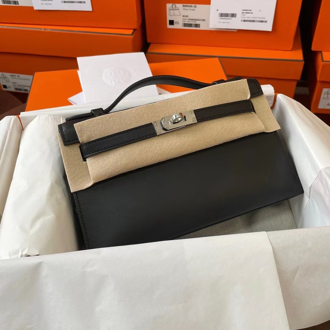 Qatar Dubai HM KL pochette 22 Swift Noir 89黑色 银扣