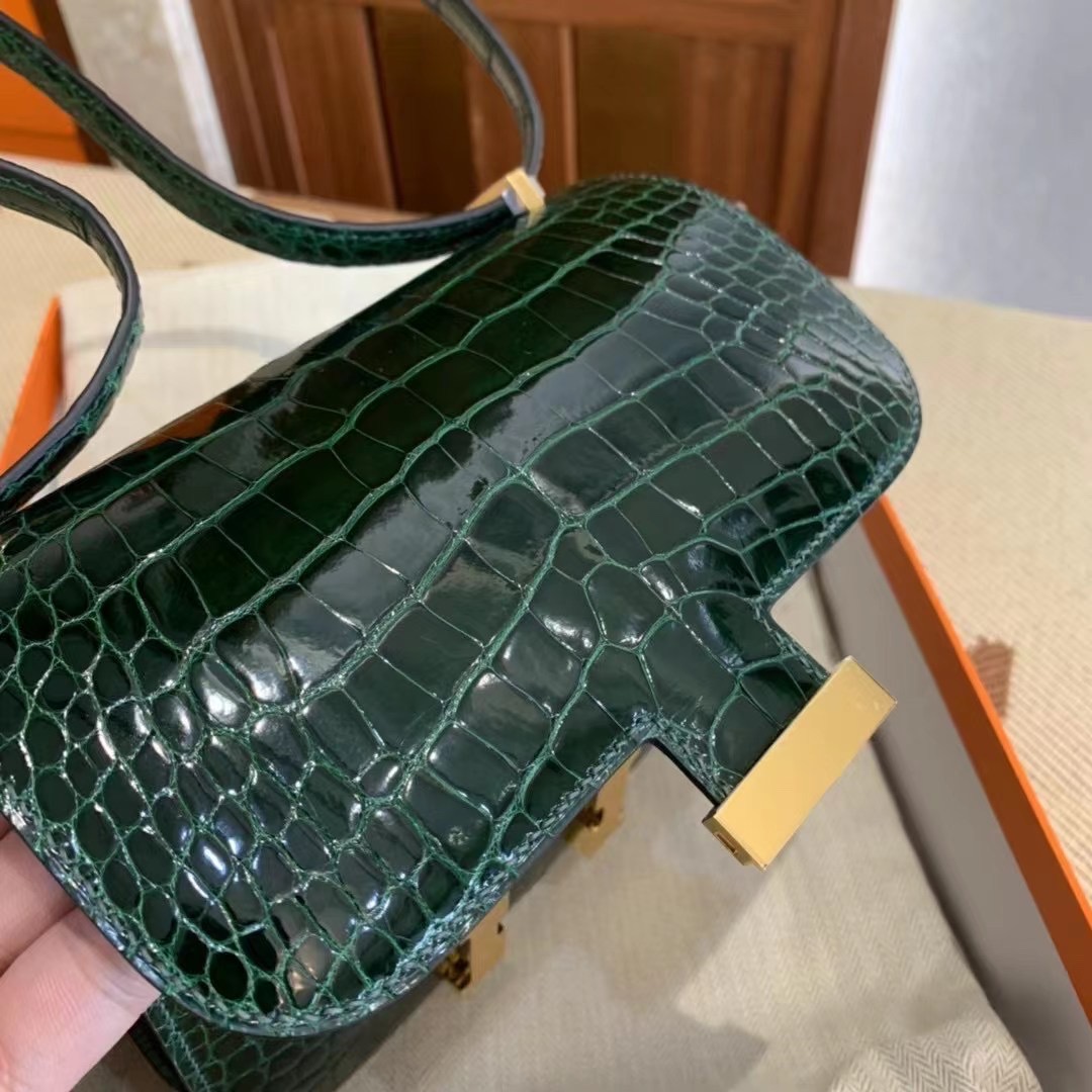 Singapore HM CK67祖母绿 Vert Fonce Constance 24cm alligator